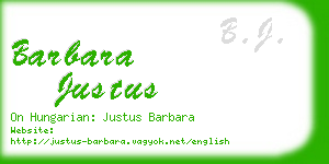 barbara justus business card
